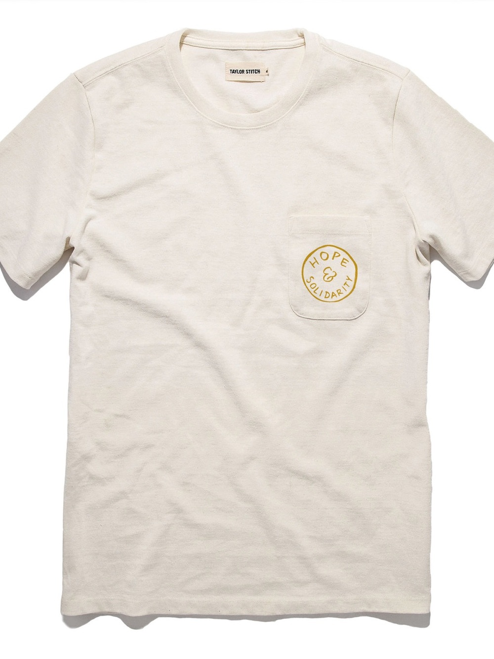 Taylor Stitch - The Hope & Solidarity Heavy Bag Tee in Natural, 42R